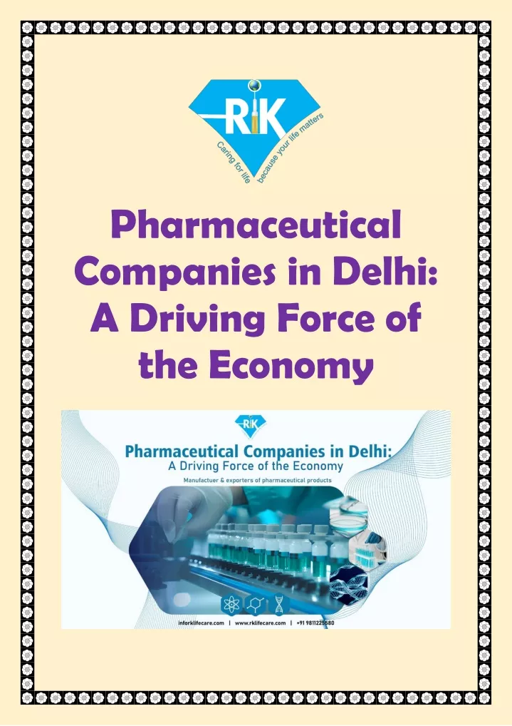 pharmaceutical companies in delhi a driving force