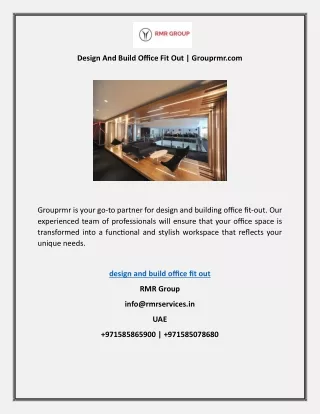 Design And Build Office Fit Out | Grouprmr.com
