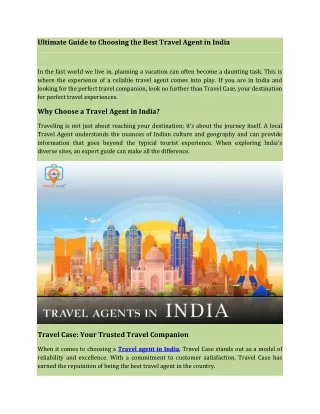 Top Tips for Choosing the Best Travel Agent in India