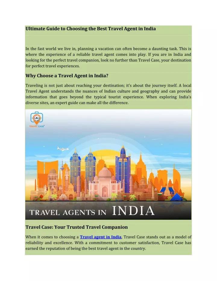 ultimate guide to choosing the best travel agent