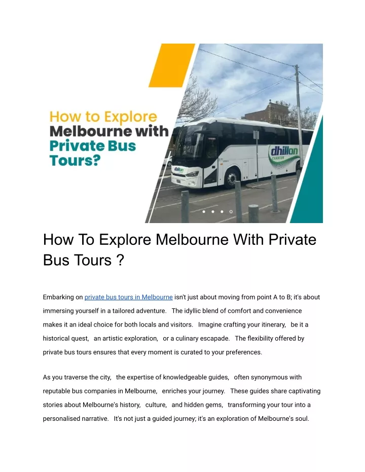 how to explore melbourne with private bus tours