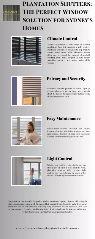 Plantation Shutters: The Perfect Window Solution for Sydney's Homes