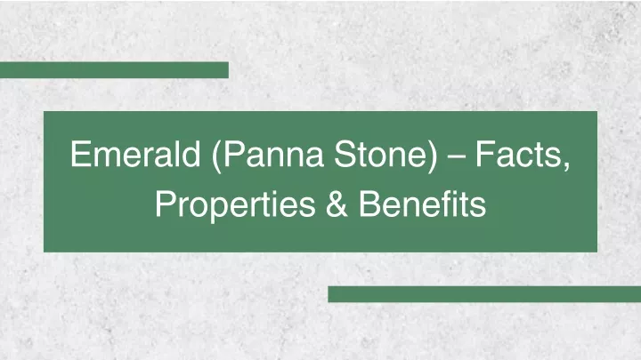 emerald panna stone facts properties benefits