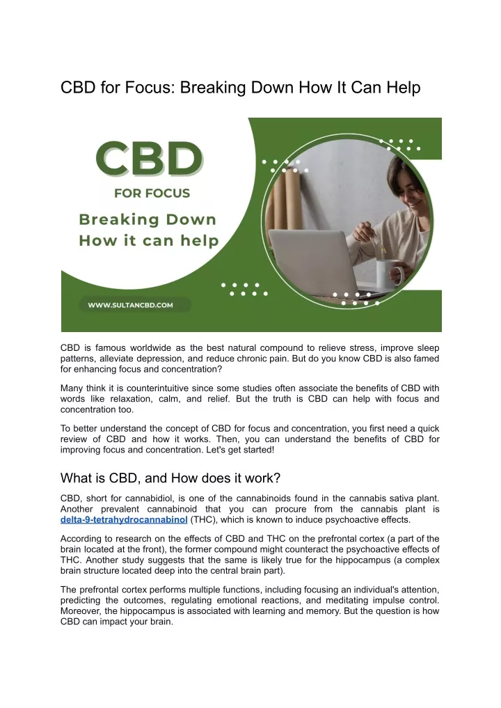 cbd for focus breaking down how it can help
