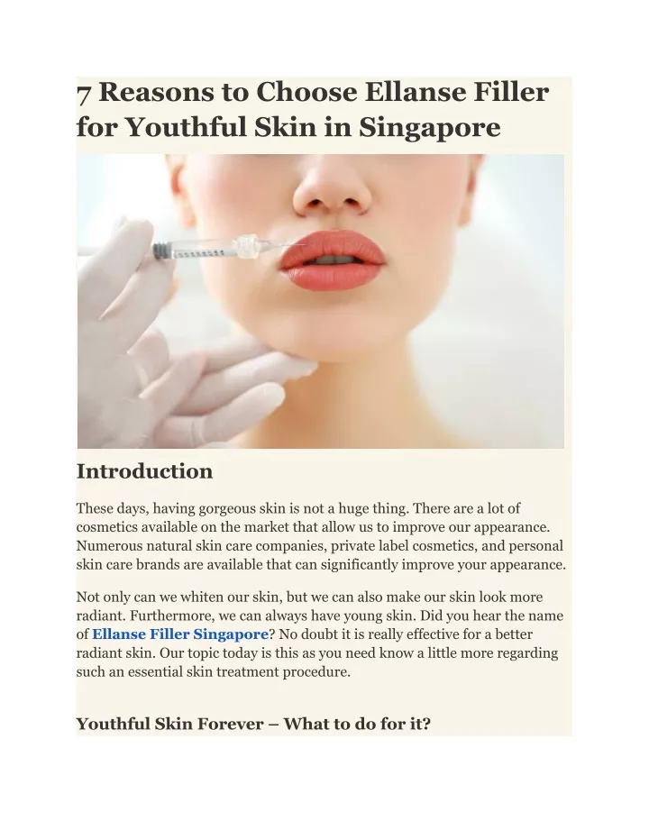 7 reasons to choose ellanse filler for youthful