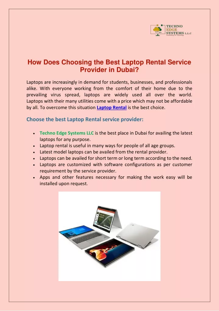 how does choosing the best laptop rental service