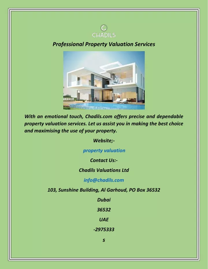 professional property valuation services