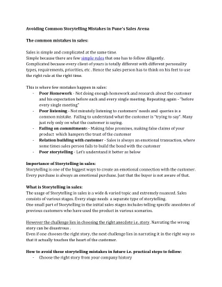 avoiding common storytelling mistakes in pune