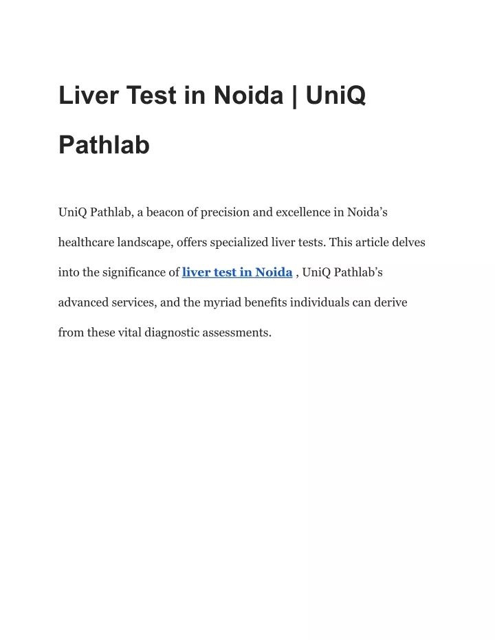 liver test in noida uniq