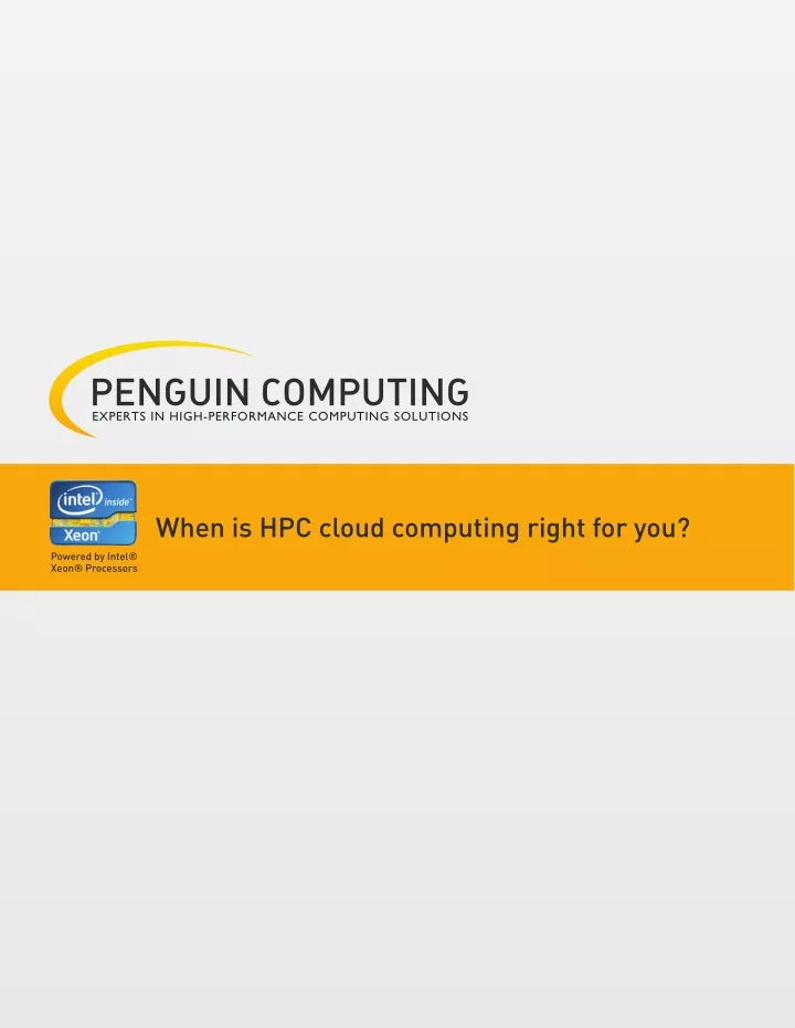 penguin computing experts in high performance