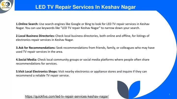 led tv repair services in keshav nagar