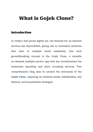 what is gojek clone