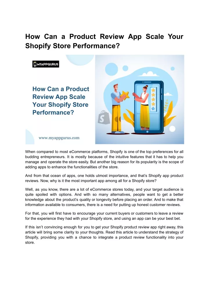 how can a product review app scale your shopify