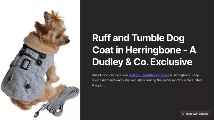 ruff and tumble dog coat in herringbone a dudley