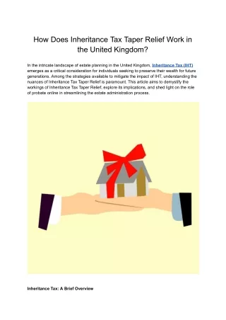 How Does Inheritance Tax Taper Relief Work in the United Kingdom