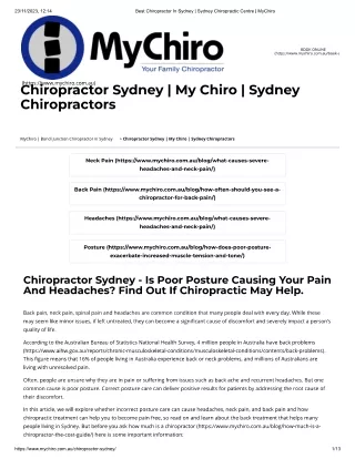 Chiropractor in Sydney