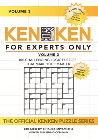 [PDF] DOWNLOAD KenKen: For Expert Only, Volume 3