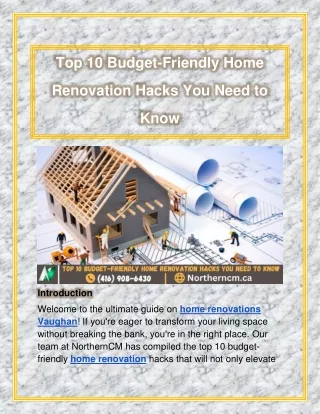 Top 10 Budget-Friendly Home Renovation Hacks You Need to Know