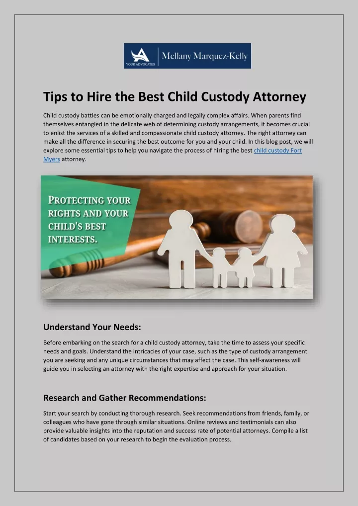 tips to hire the best child custody attorney