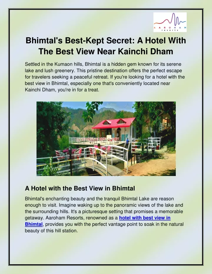 bhimtal s best kept secret a hotel with the best