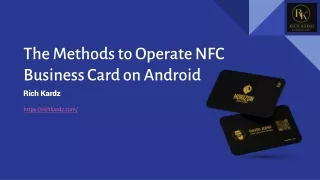 The Methods to Operate NFC Business Card on Android