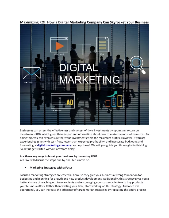 maximizing roi how a digital marketing company
