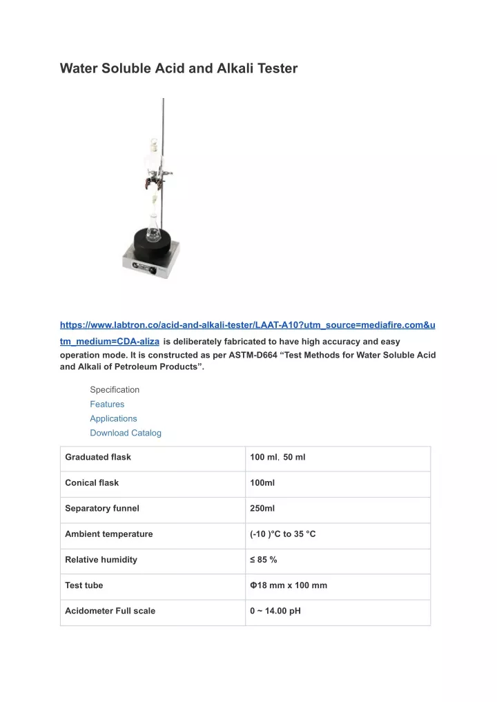 water soluble acid and alkali tester