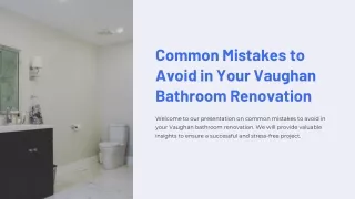Common Mistakes to Avoid in Your Vaughan Bathroom Renovation