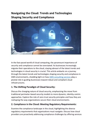 navigating the cloud trends and technologies