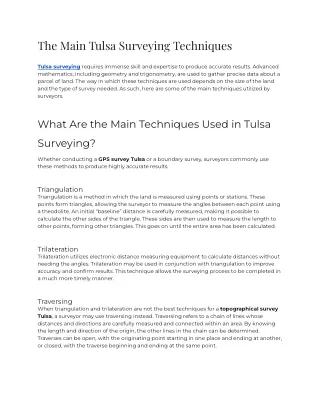2023 - The Main Tulsa Surveying Techniques