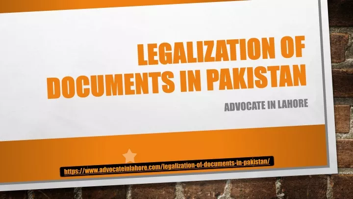 legalization of documents in pakistan