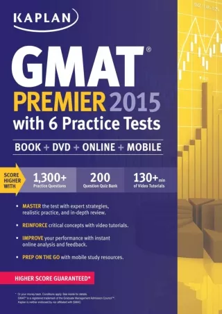 DOWNLOAD BOOK [PDF] Kaplan GMAT Premier 2015 (Kaplan Test Prep)