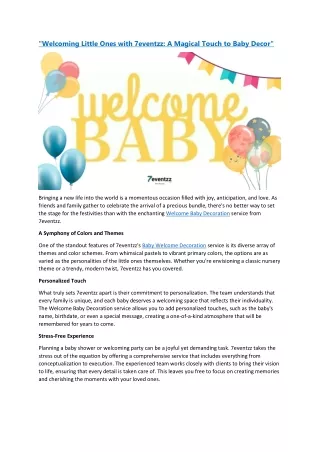 welcoming little ones with 7eventzz a magical