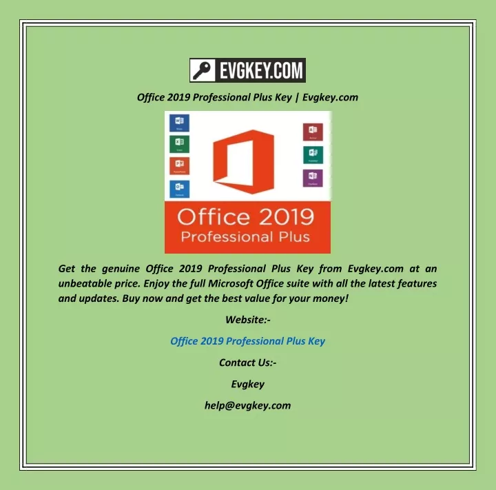 office 2019 professional plus key evgkey com