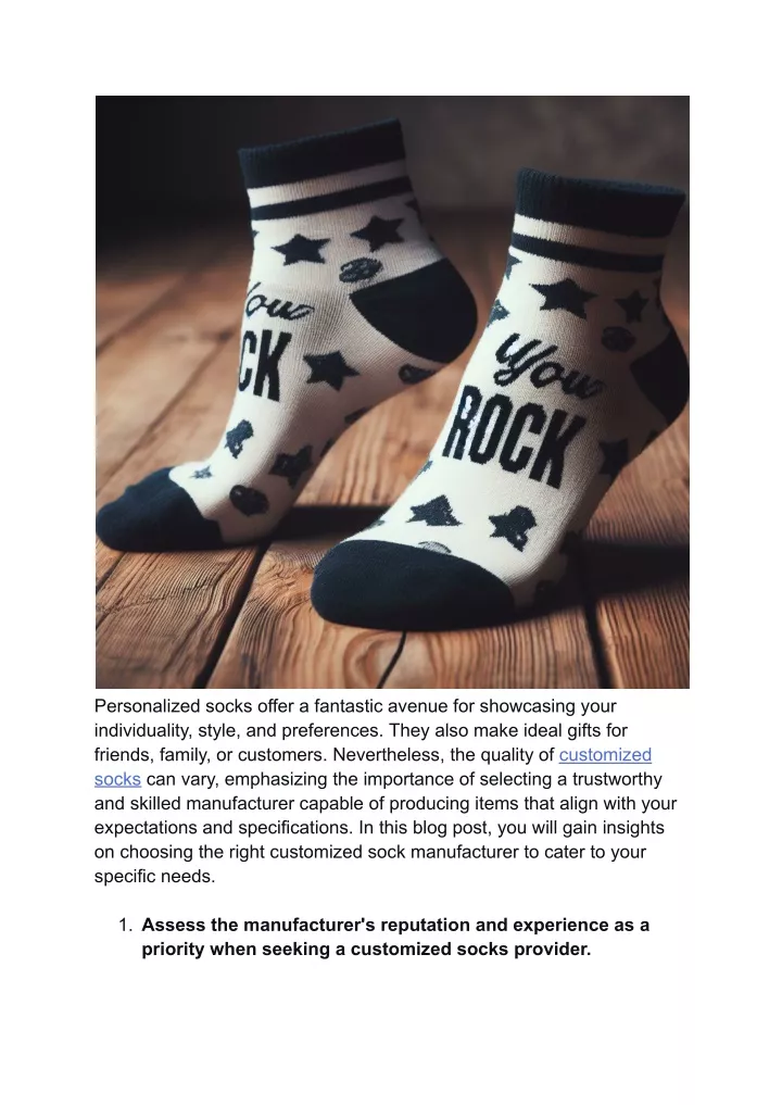 personalized socks offer a fantastic avenue