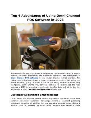 Top 4 Advantages of Using Omni Channel POS Software in 2023
