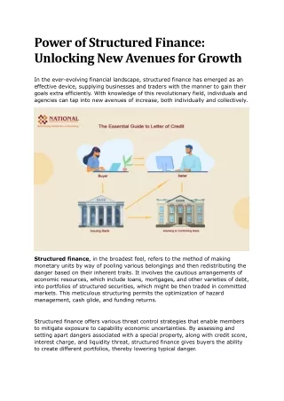 Power of Structured Finance: Unlocking New Avenues for Growth