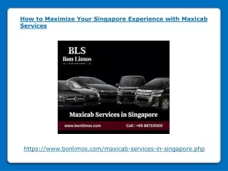How to Maximize Your Singapore Experience with Maxicab Services