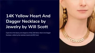 14K Yellow Heart And Dagger Necklace
