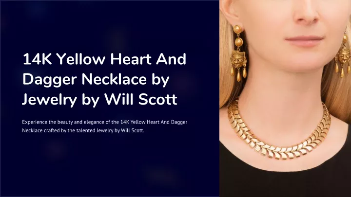 14k yellow heart and dagger necklace by jewelry
