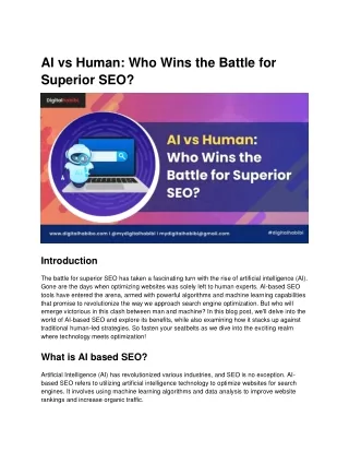 AI vs Human: Who Wins the Battle for Superior SEO?