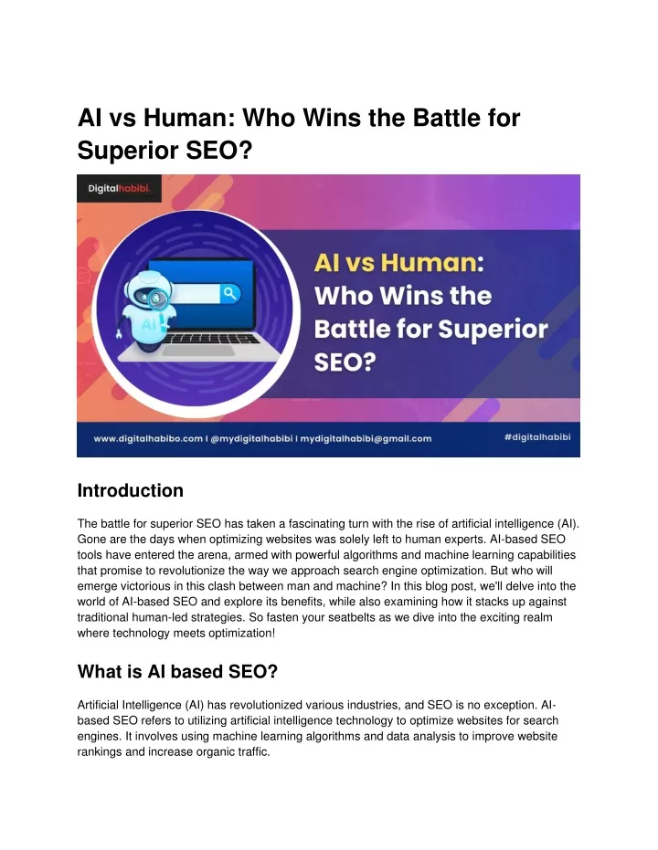 ai vs human who wins the battle for superior seo