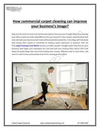 How commercial carpet cleaning can improve your business’s image