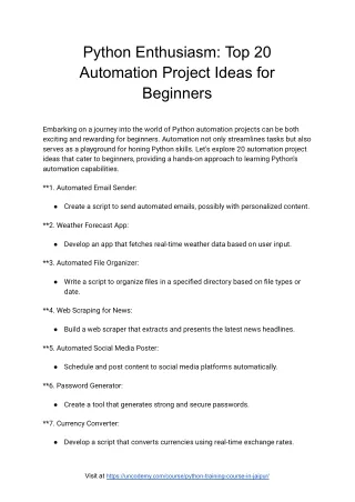 python enthusiasm top 20 automation project ideas