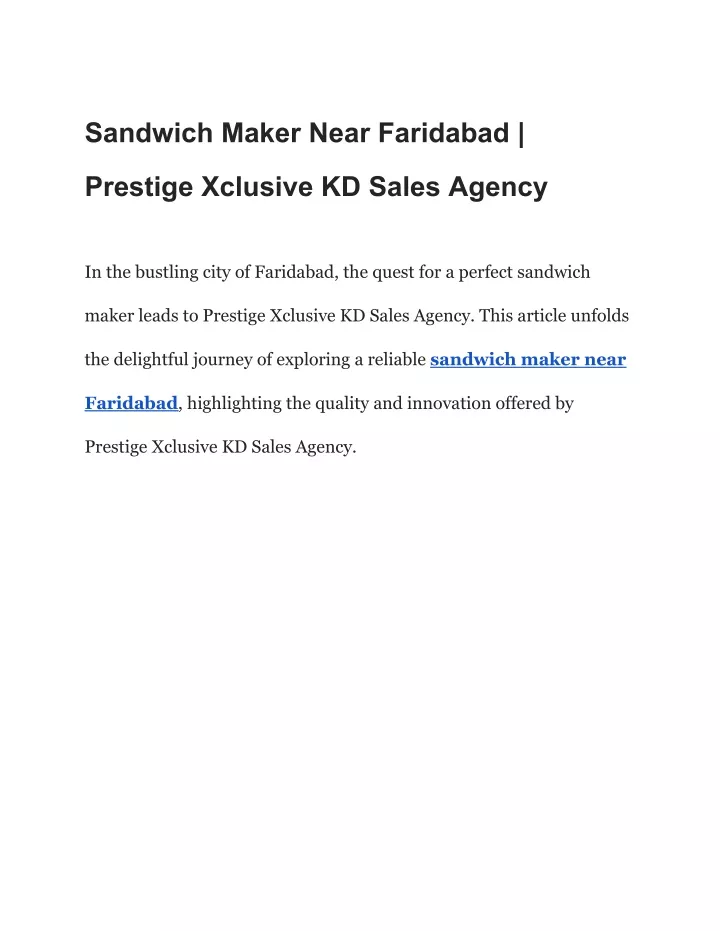 sandwich maker near faridabad