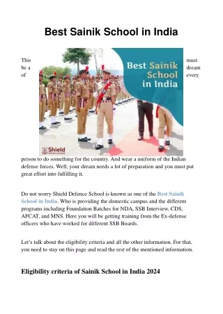Best-Sainik-School-in-India