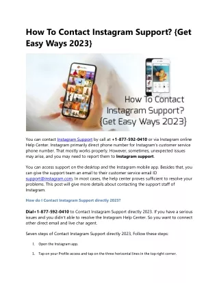 How To Contact Instagram Support? {Get  Easy Ways 2023}