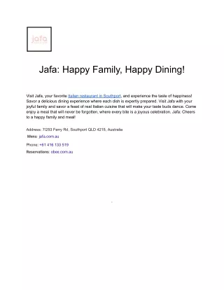 jafa happy family happy dining