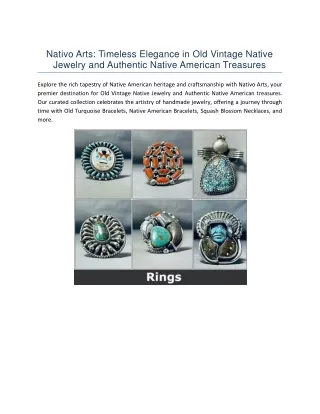 Nativo Arts Timeless Elegance in Old Vintage Native Jewelry and Authentic Native American Treasures