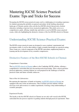 Mastering IGCSE Science: Practical Exams Tips and Tricks for Success